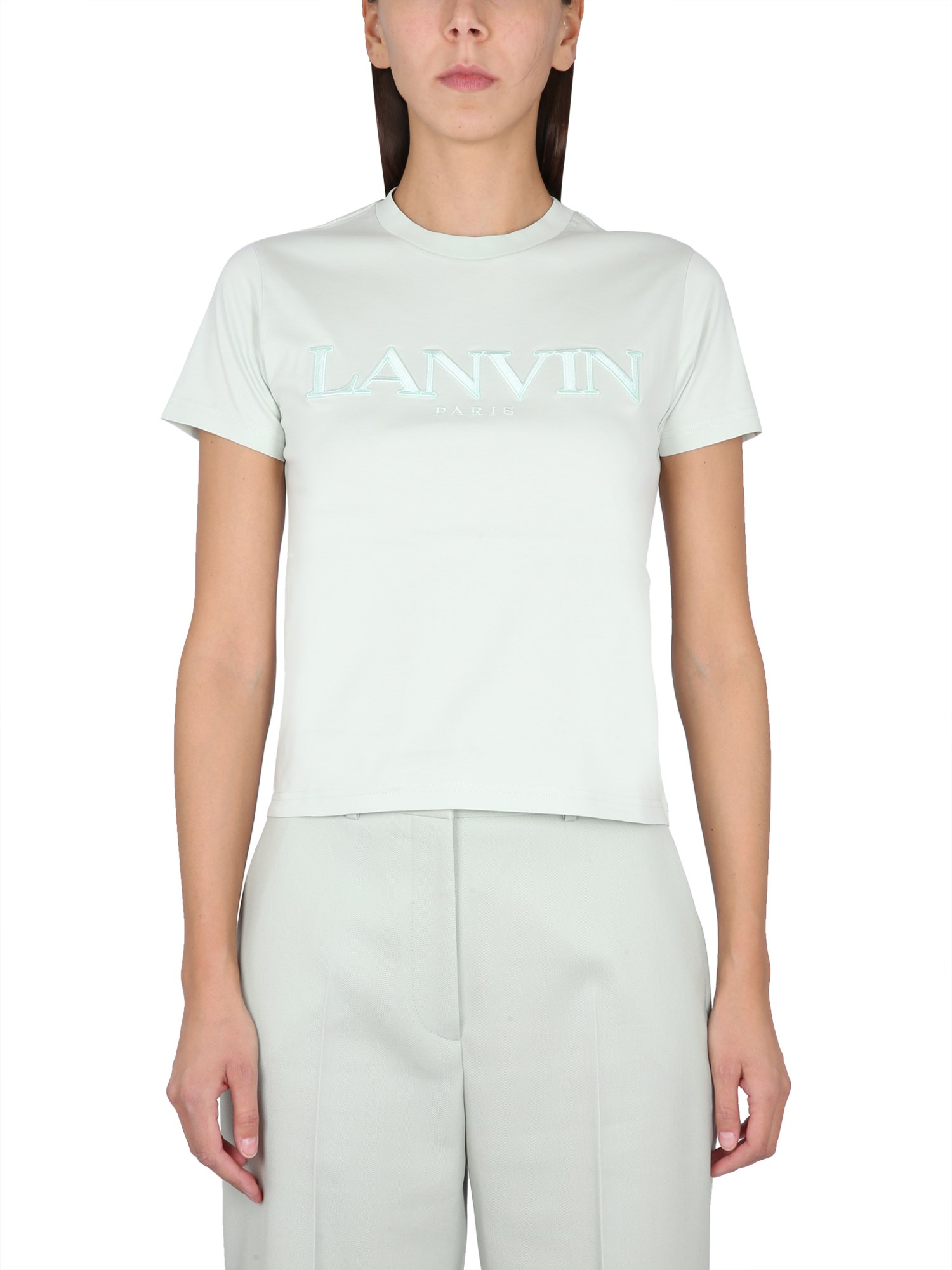 LANVIN T-SHIRT WITH LOGO EMBROIDERY