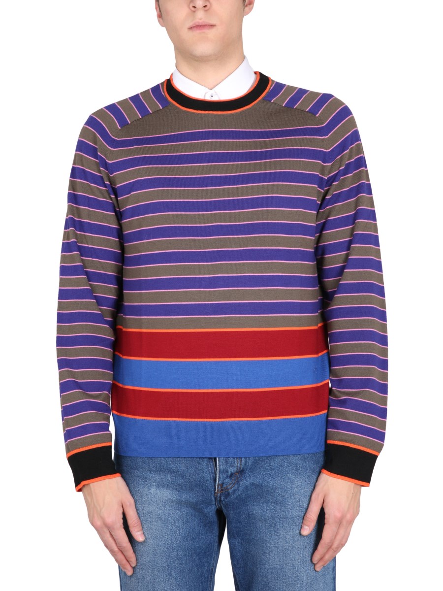 PS BY PAUL SMITH MAGLIA IN LANA MERINO CON MOTIVO RIGA