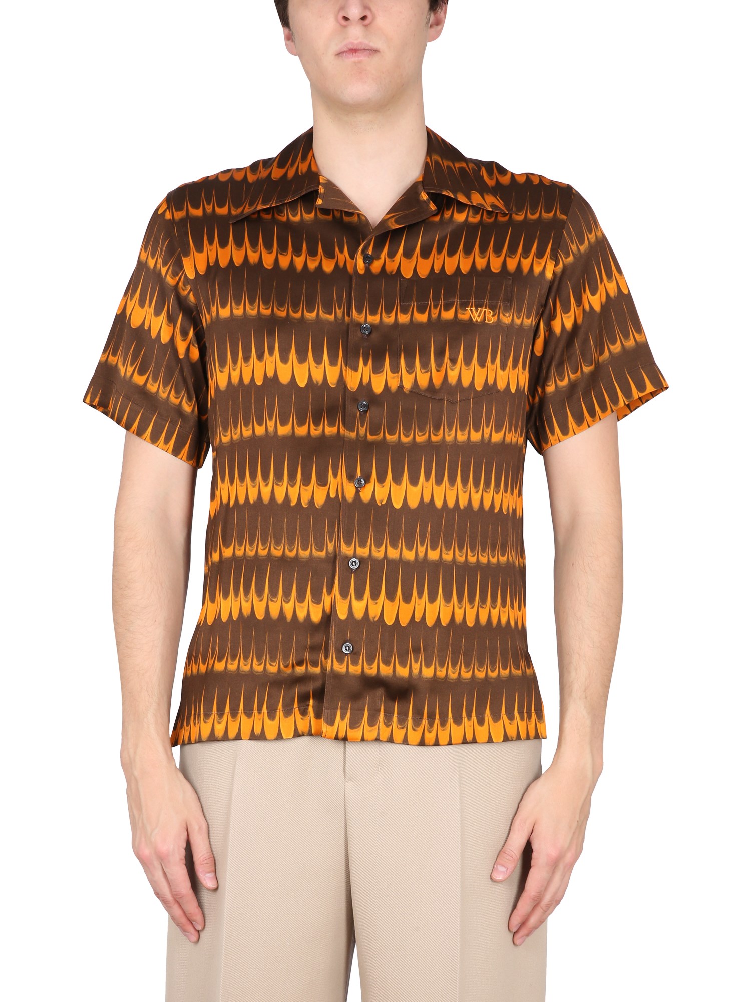 Shop Wales Bonner Rhythm Shirt In Brown