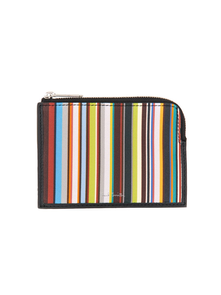 PAUL SMITH PORTAFOGLIO CON ZIP SIGNATURE STRIPE