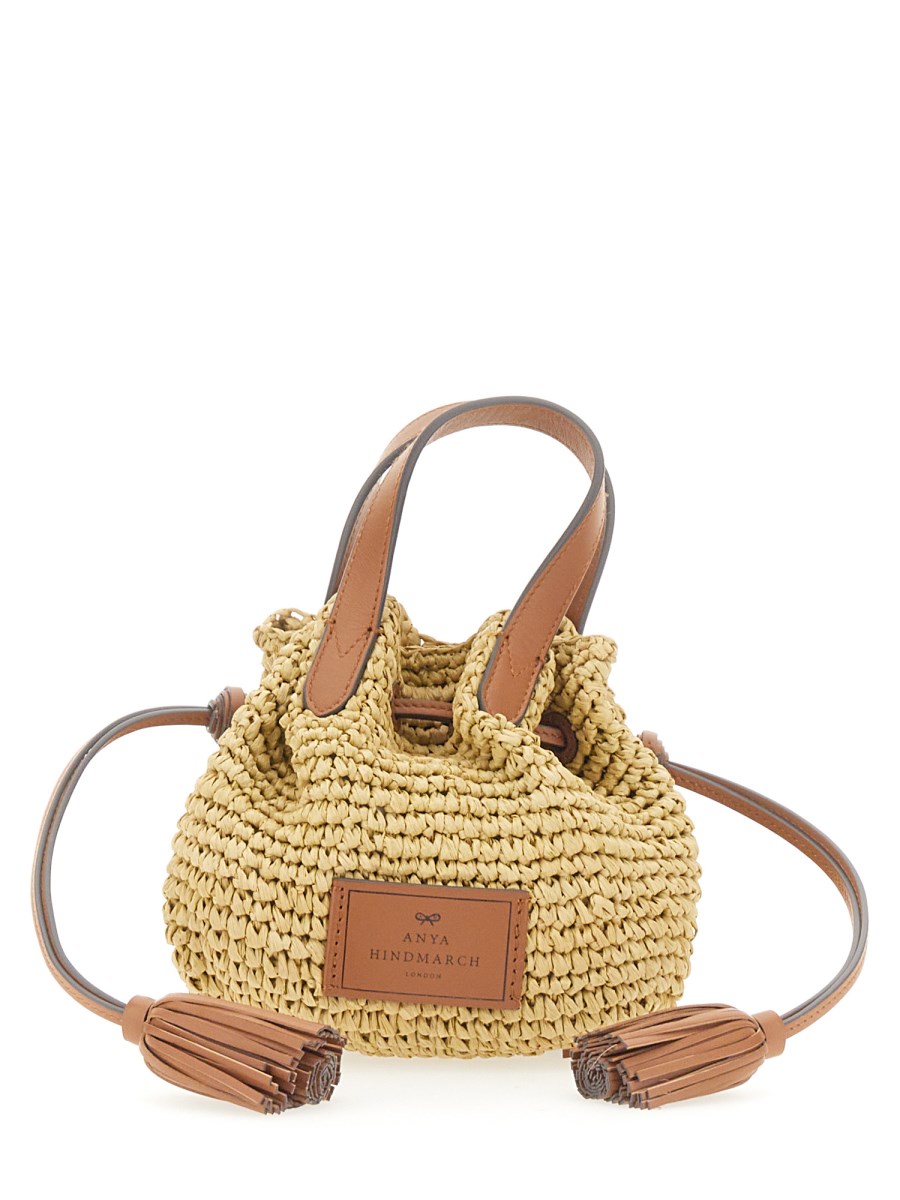 ANYA HINDMARCH SMALL STRAW BAG WITH DRAWSTRING Eleonora Bonucci