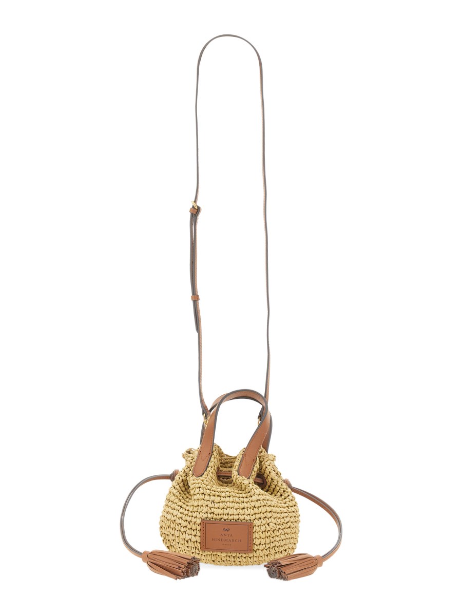 ANYA HINDMARCH SMALL STRAW BAG WITH DRAWSTRING Eleonora Bonucci