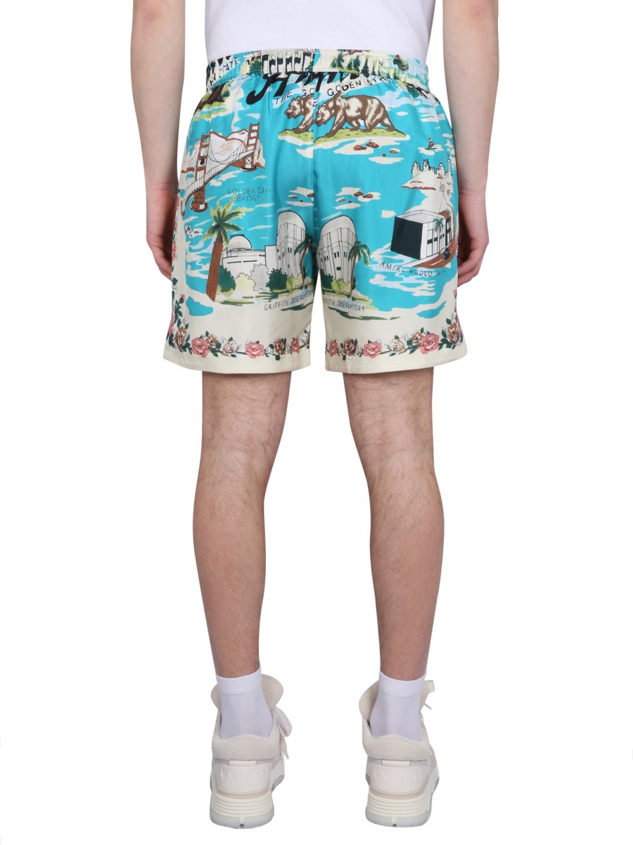 AMIRI - CALIFORNIA PJ SILK TWILL BERMUDA SHORTS - Eleonora
