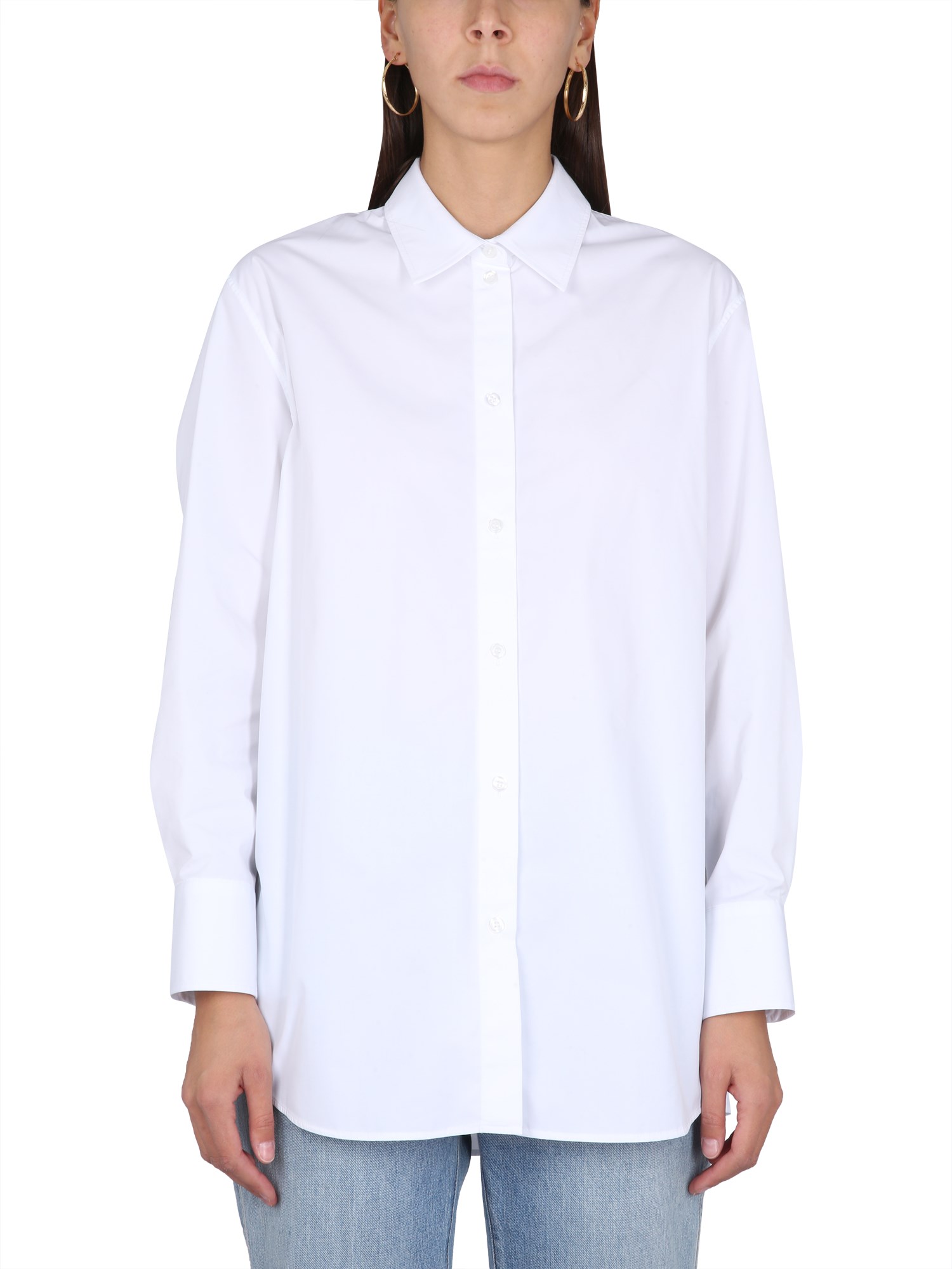 Embroidered-logo Detail Shirt In White