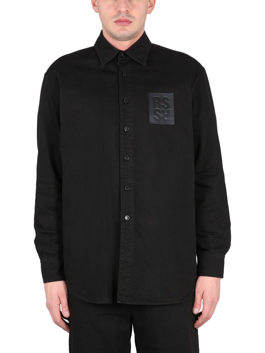 Raf simons denim deals patch shirt