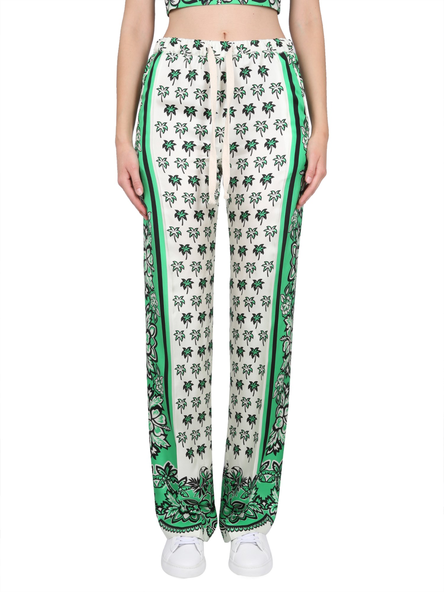 Red Valentino Bandanda Print Pants In White