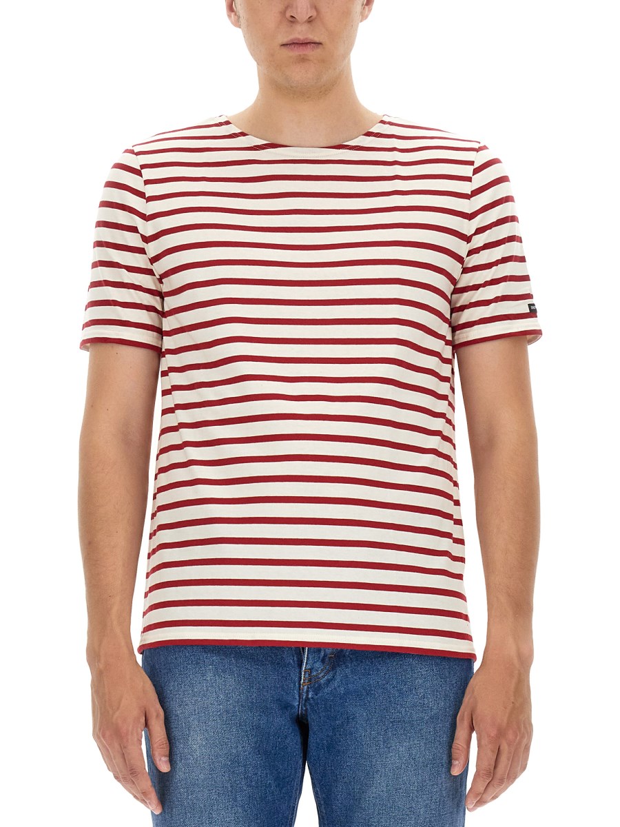 SAINT JAMES T-SHIRT LEVANT MODERNE IN COTONE CON MOTIVO A RIGHE