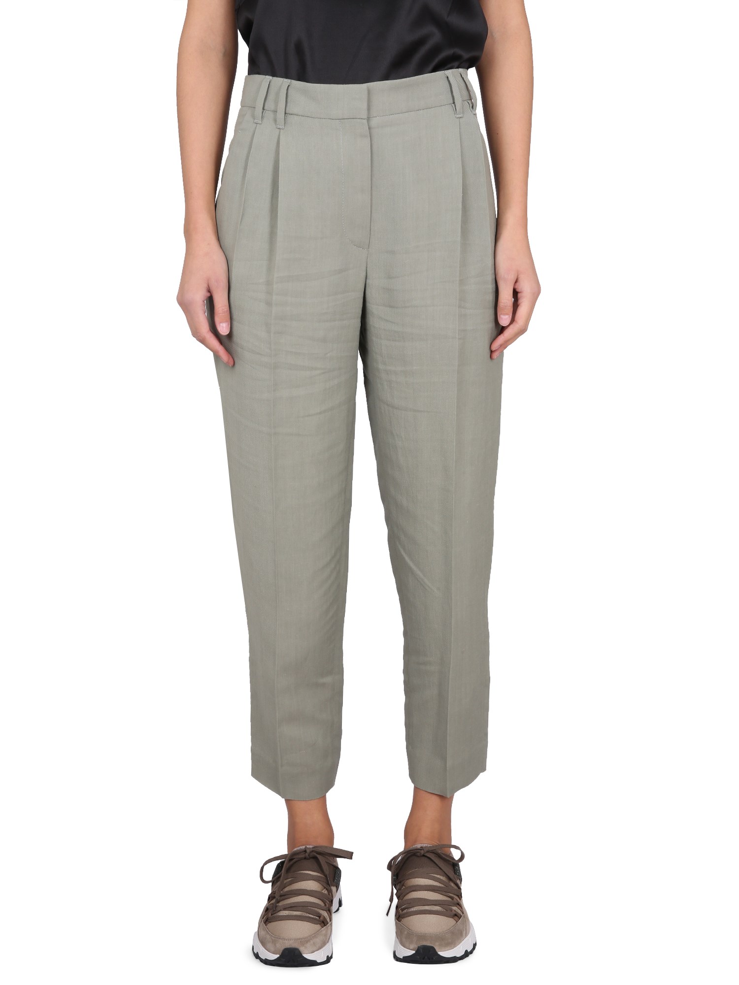 brunello cucinelli linen blend pants