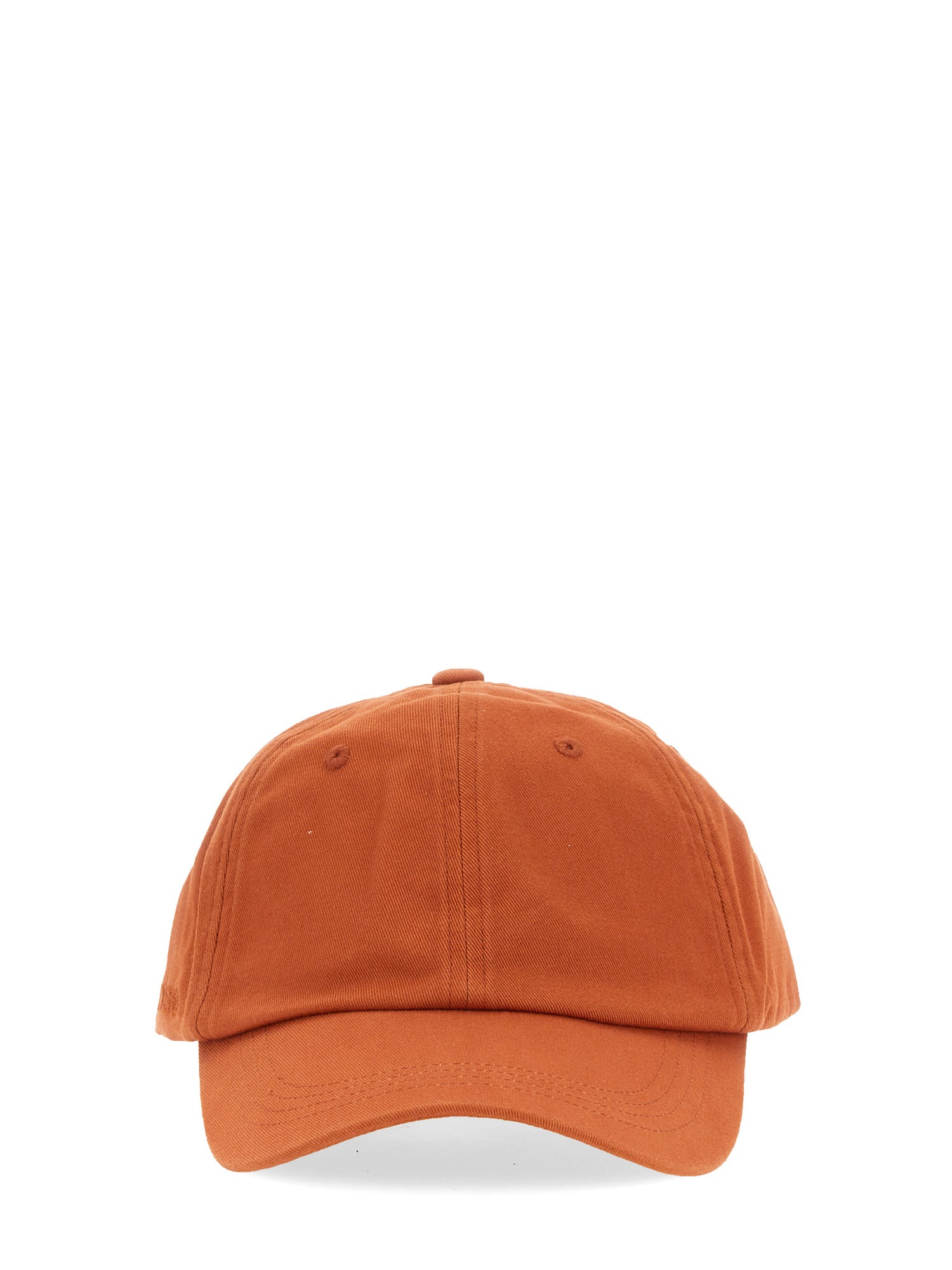 Shop Acne Studios Cotton Baseball Cap In Orange