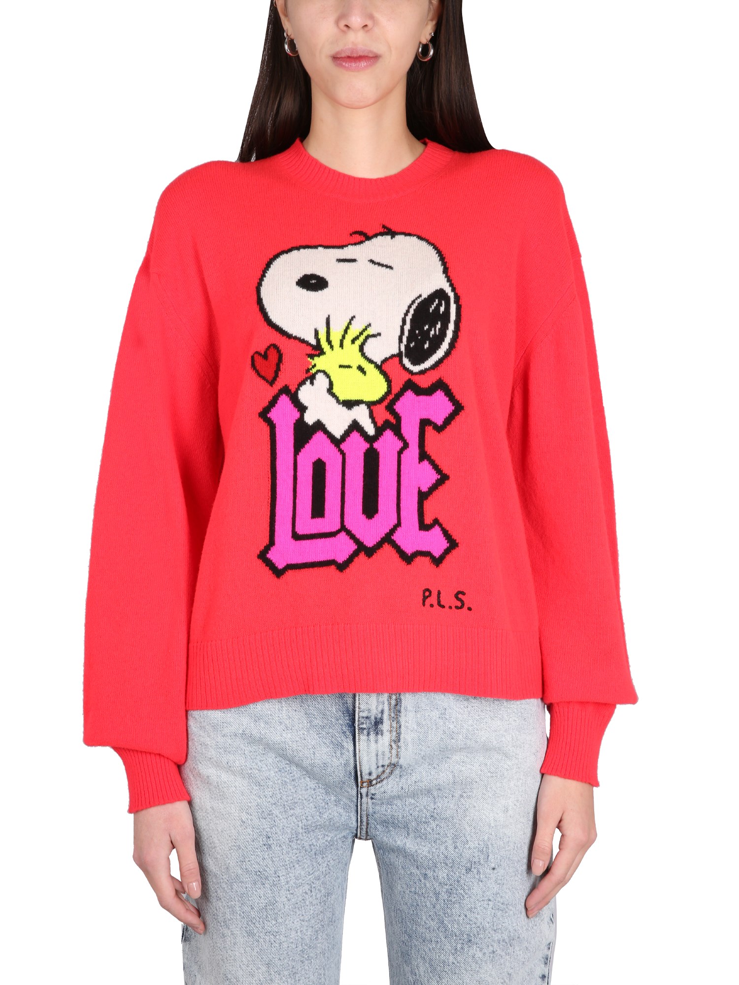 Philosophy Di Lorenzo Serafini Peanuts Wool Intarsia Sweater In Red