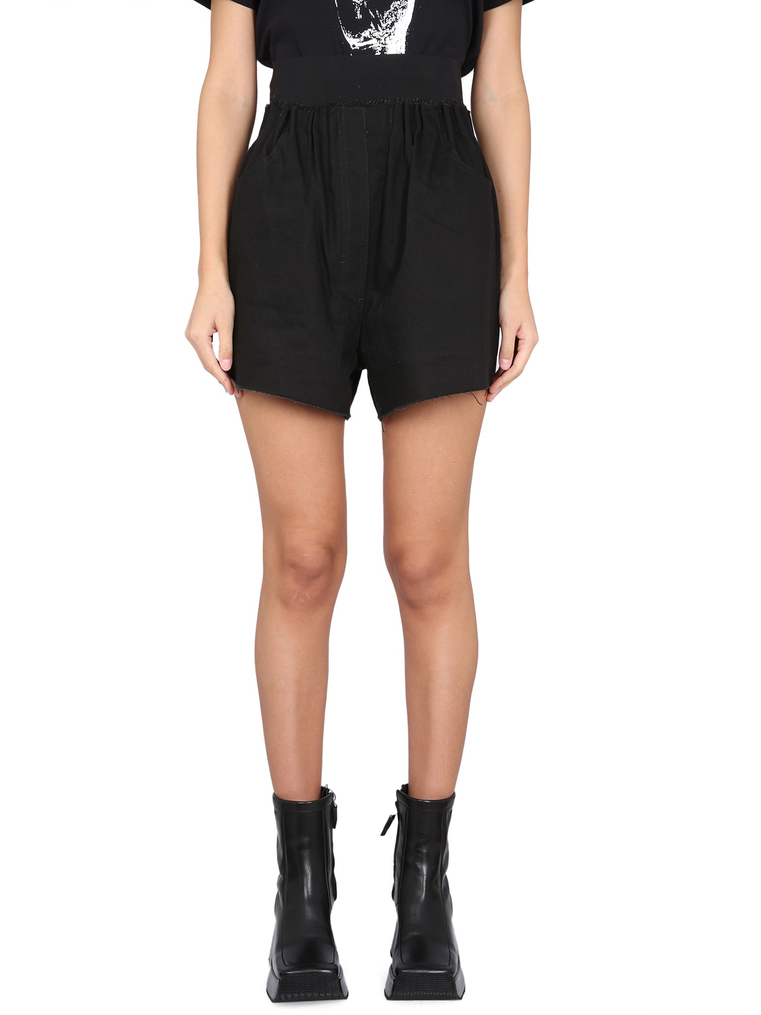 Shop Raf Simons Denim Bermuda Shorts In Black