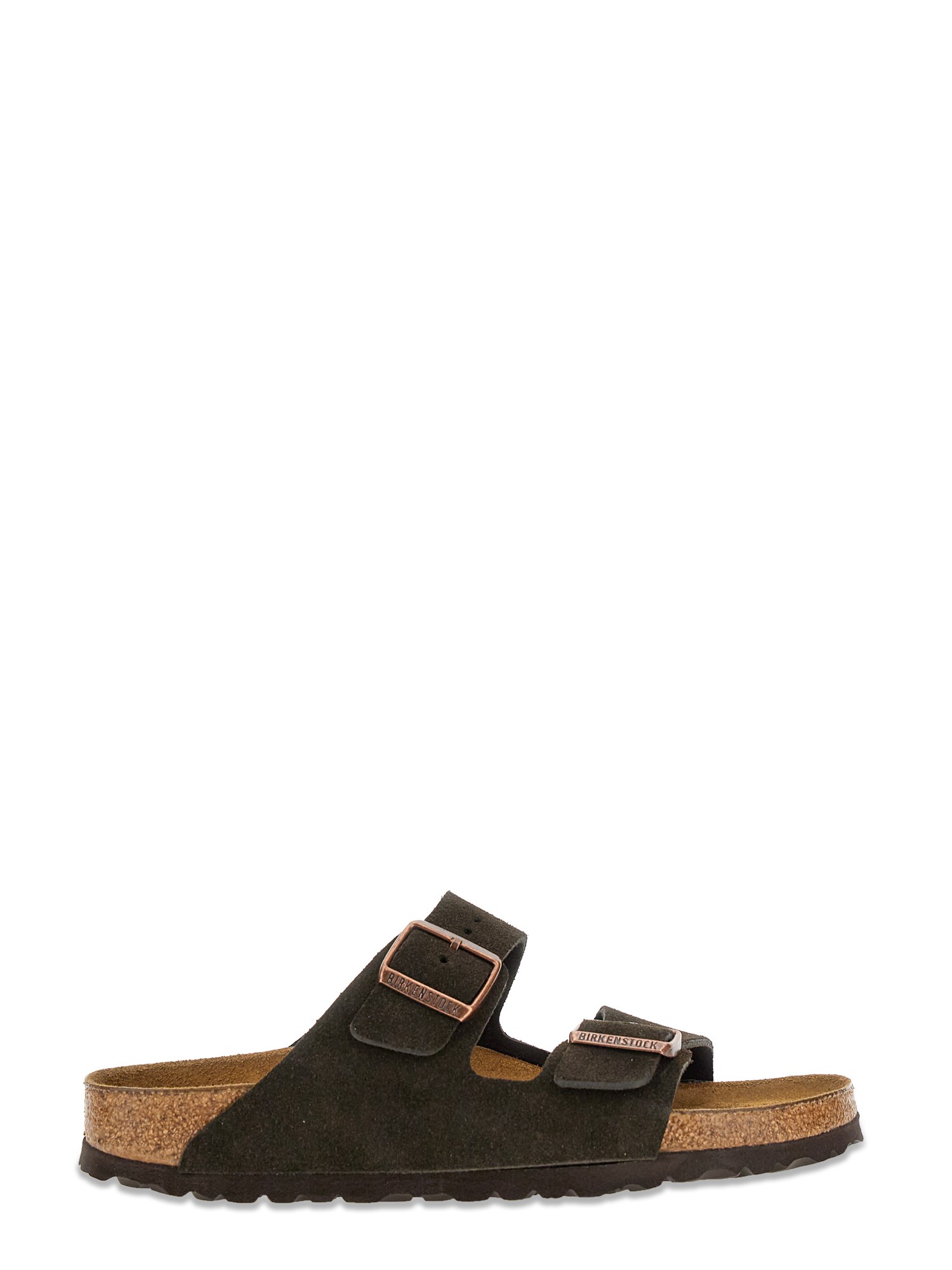 Birkenstock Arizona Mocca Suede Two Bar Mules In Brown