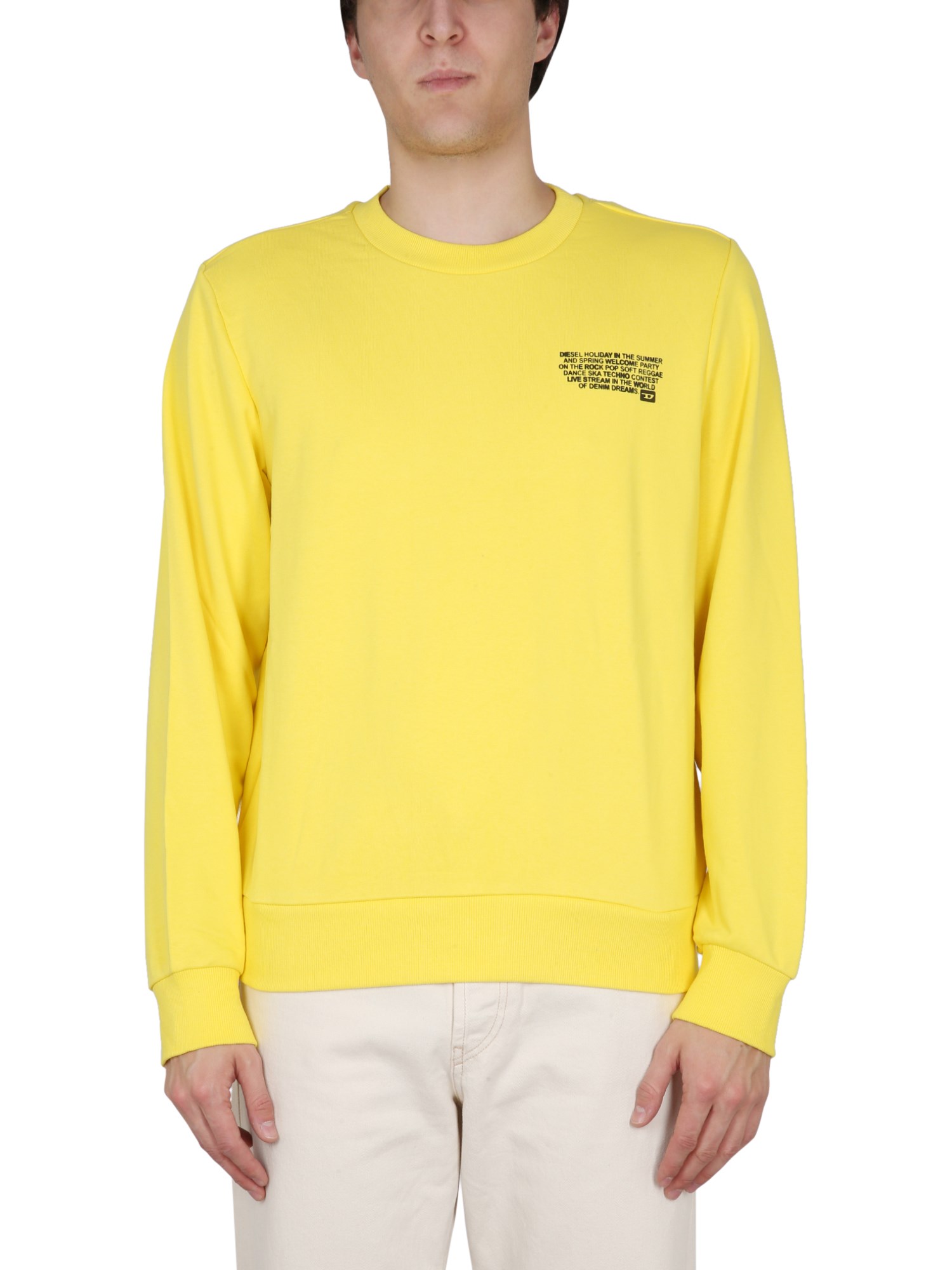 Yellow hot sale diesel sweatshirt