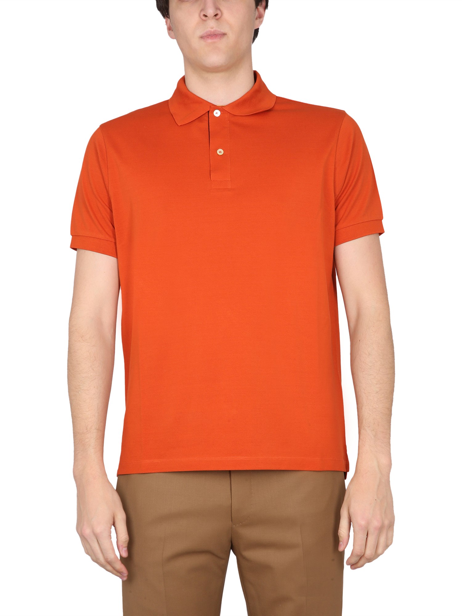 Shop Paul Smith Cotton Polo In Orange