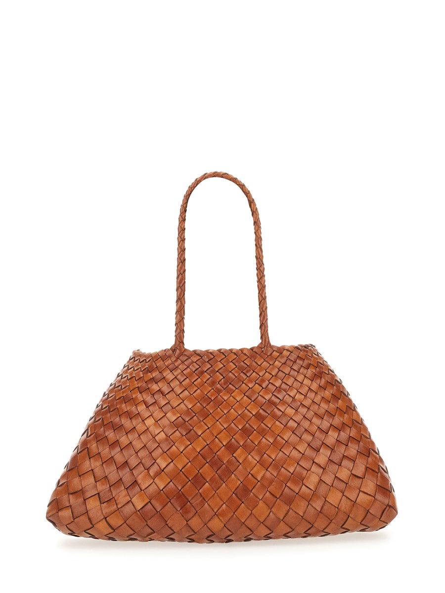 DRAGON DIFFUSION - SANTA CROCE BIG WOVEN LEATHER BAG - Eleonora Bonucci