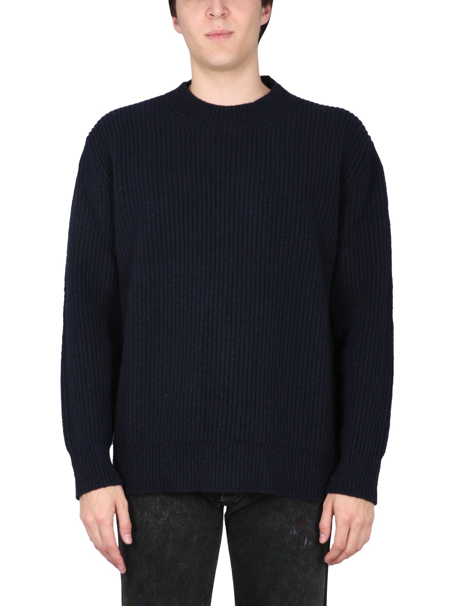 Maison Margiela Blue Donegal Ribbed Sweater