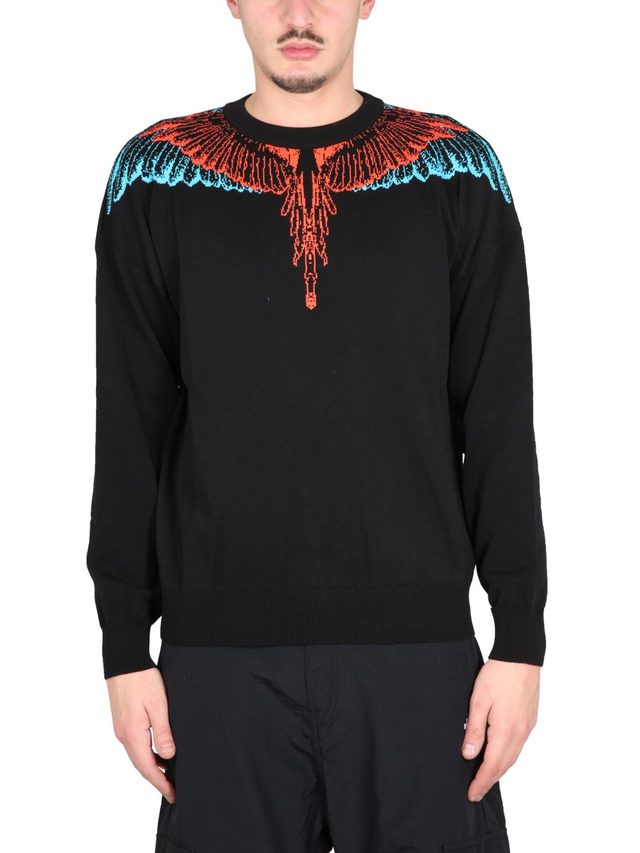 MARCELO BURLON COUNTY OF MILAN T-SHIRT ICON WINGS IN JERSEY DI COTONE