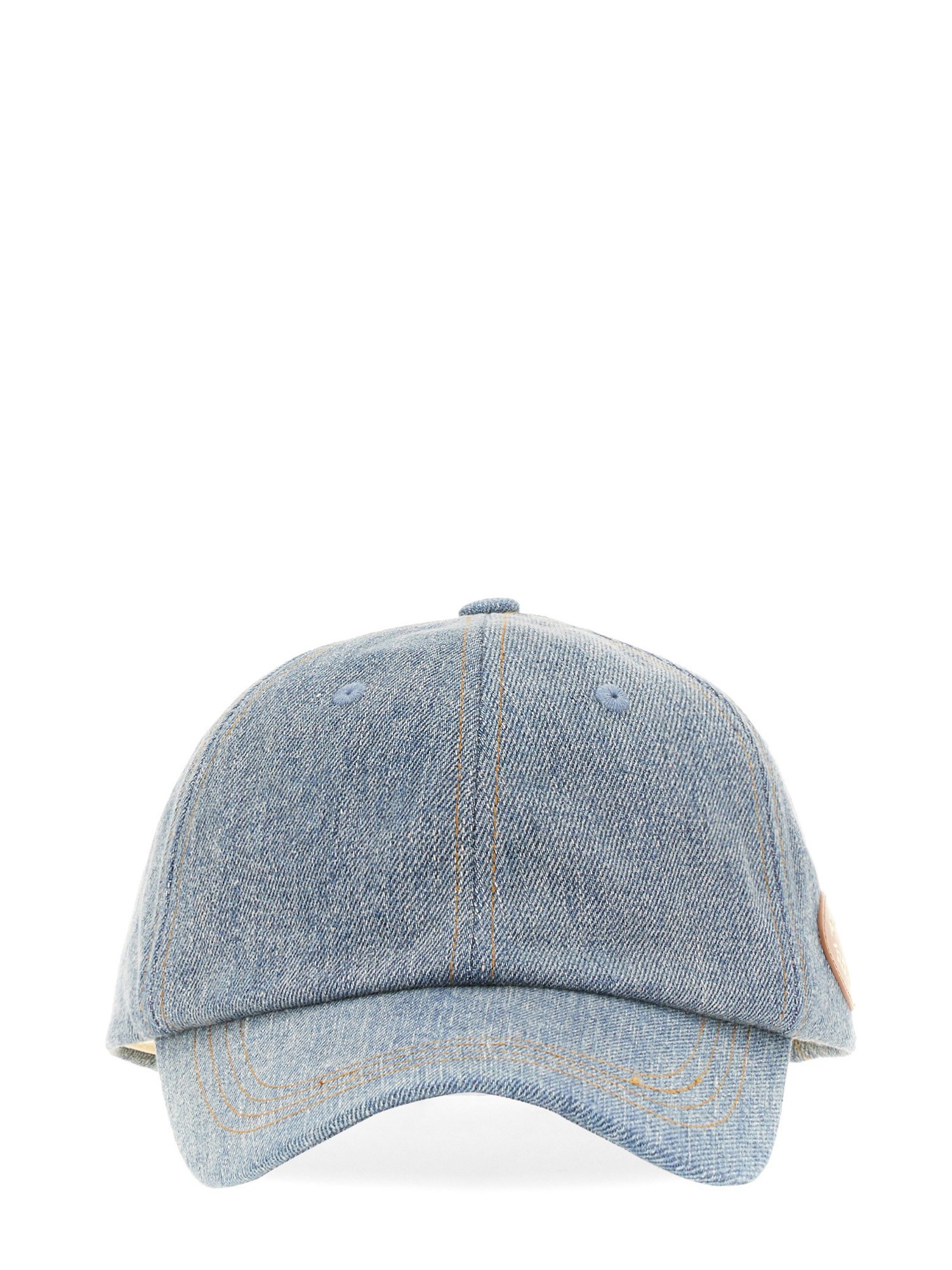 Shop Acne Studios Cotton Baseball Cap In Denim