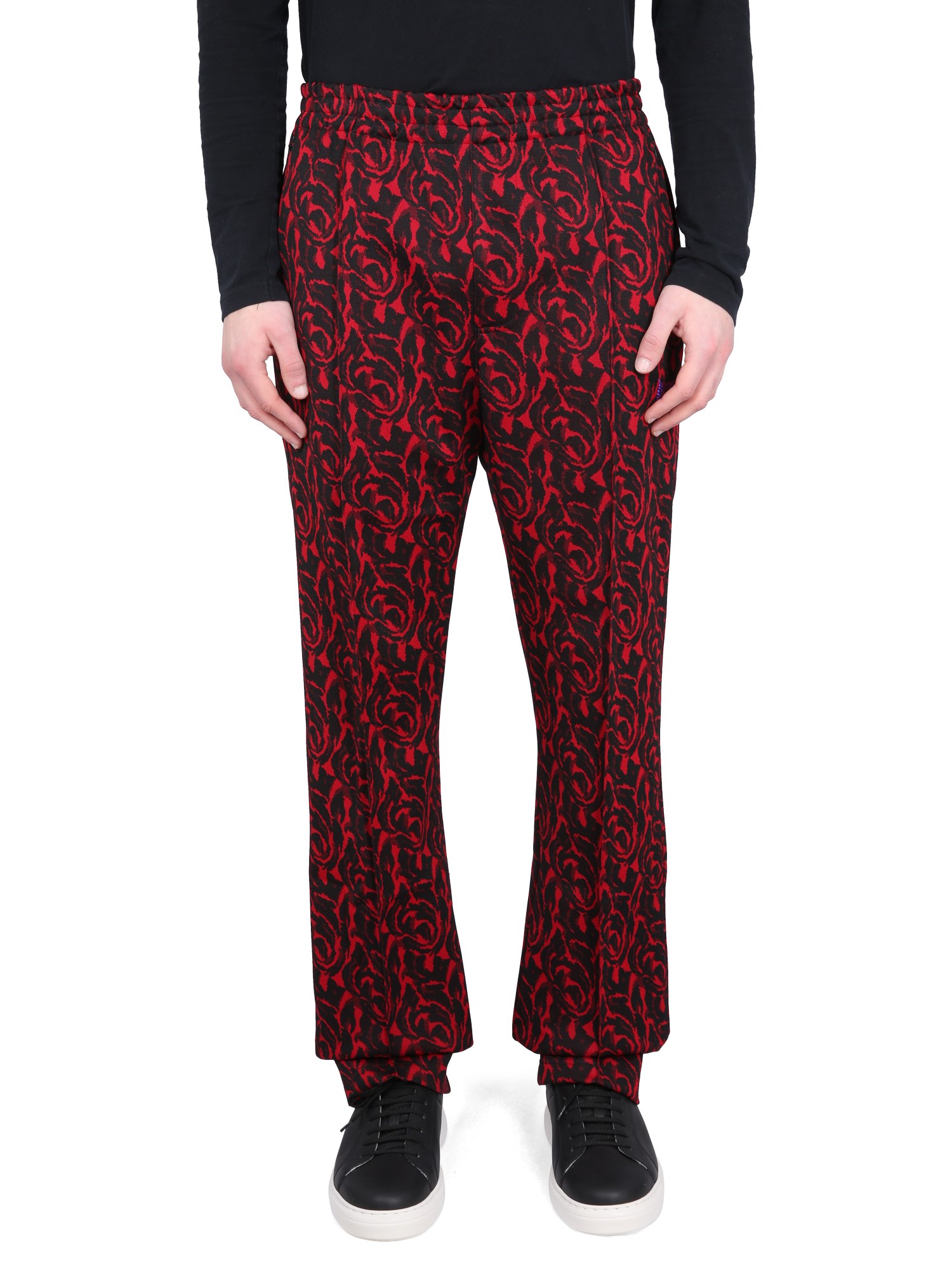 Baracuta X Needles Red Pants With Logo And Pattern In Red