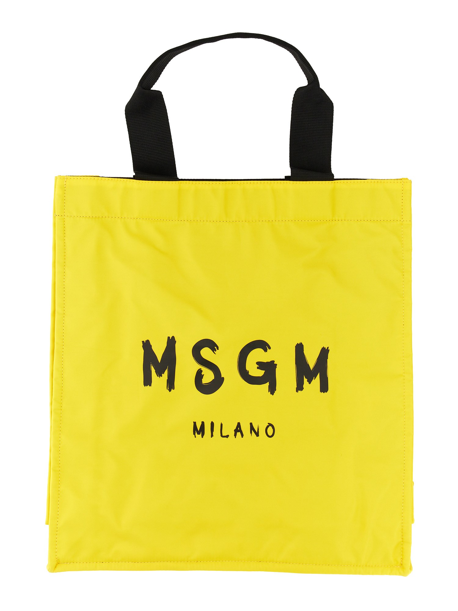 Msgm Logo-print Tote Bag In Yellow