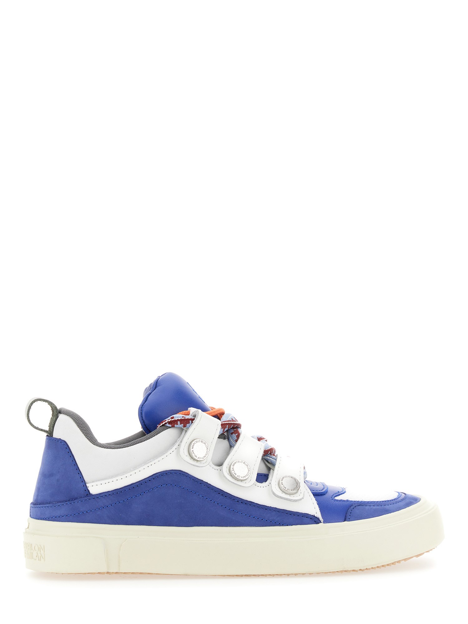 Marcelo Burlon County Of Milan Ticinella Leather And Suede Sneakers In Blue
