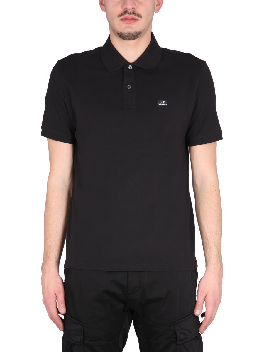 Cp company clearance black polo shirt