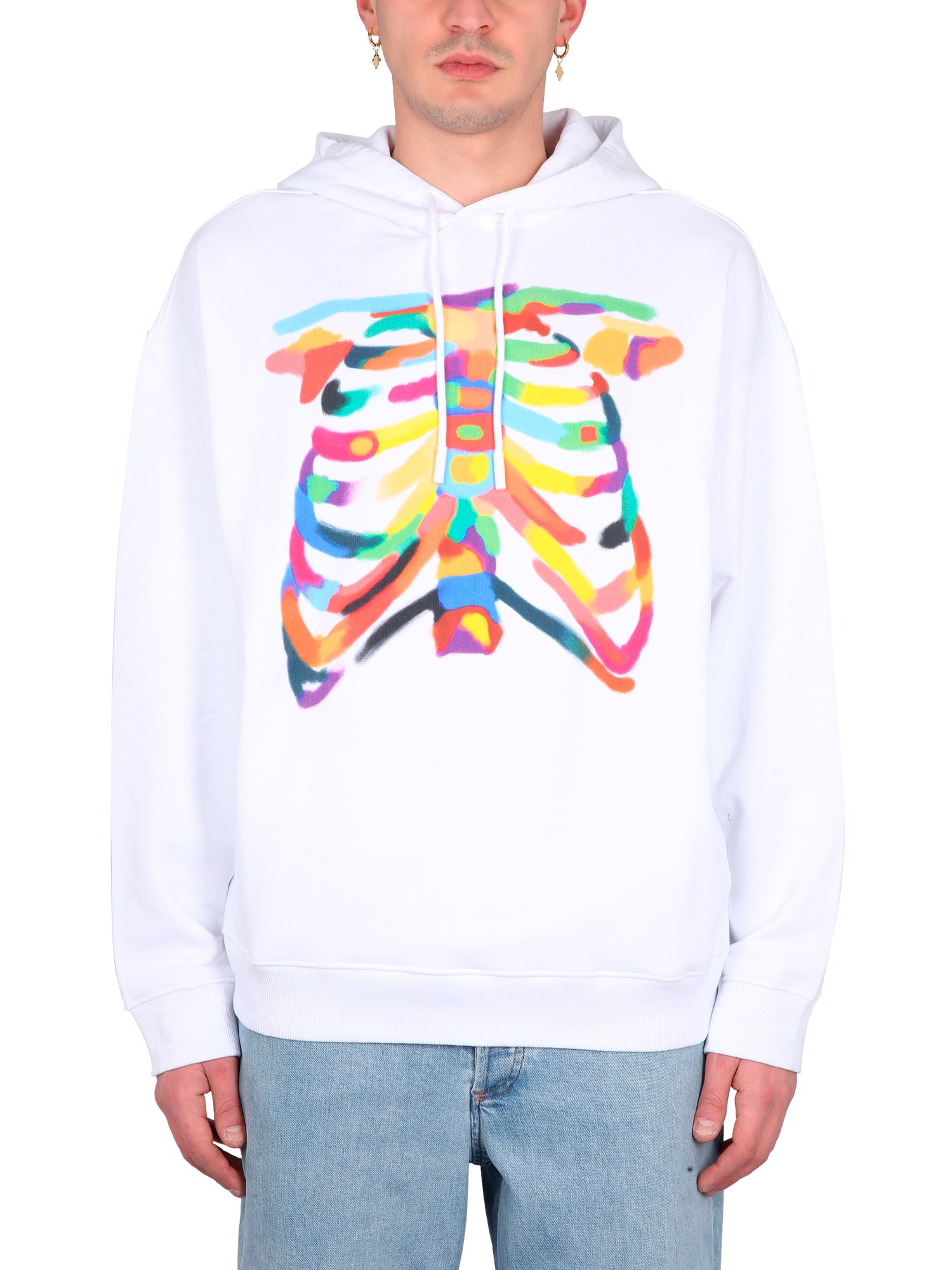 Shop Marcelo Burlon County Of Milan Rib Cage Sweatshirt In White