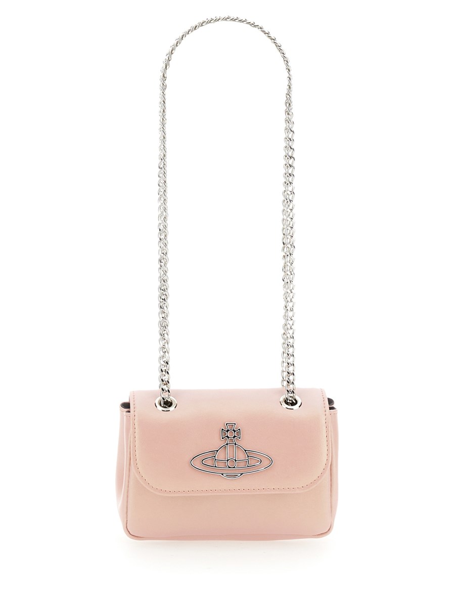 VIVIENNE WESTWOOD - ORB SMALL PEARL LEATHER BAG WITH CHAIN - Eleonora  Bonucci