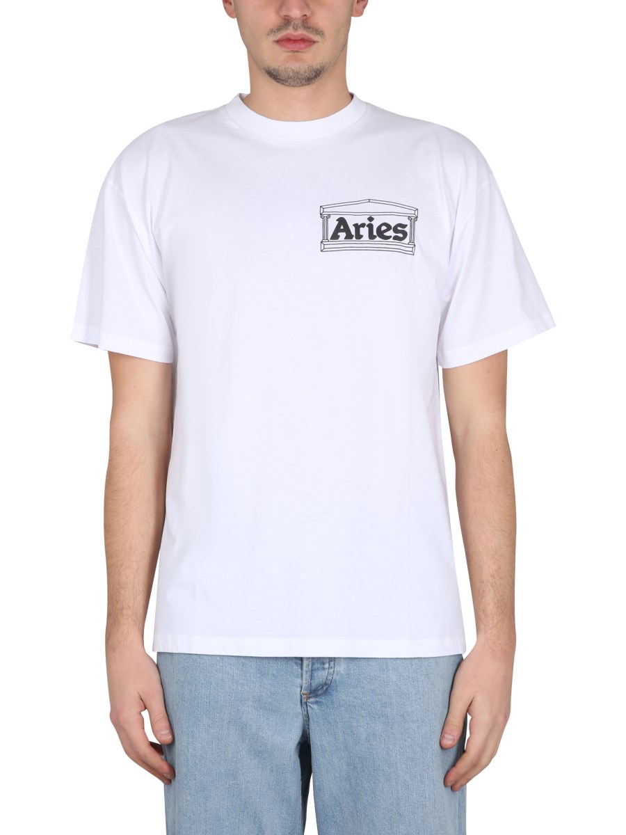 ARIES T-SHIRT IN COTONE CON STAMPA LOGO