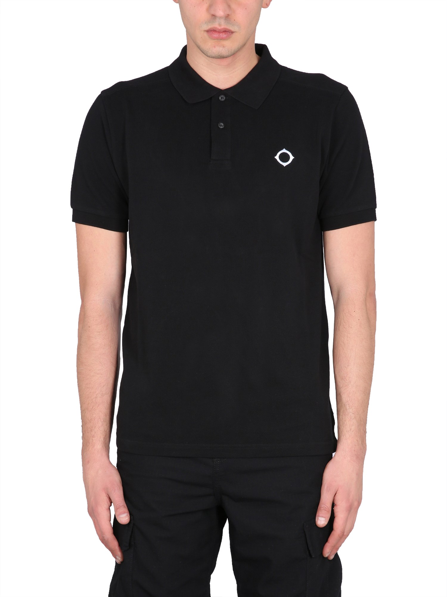 Ma.strum Polo With Logo In Black