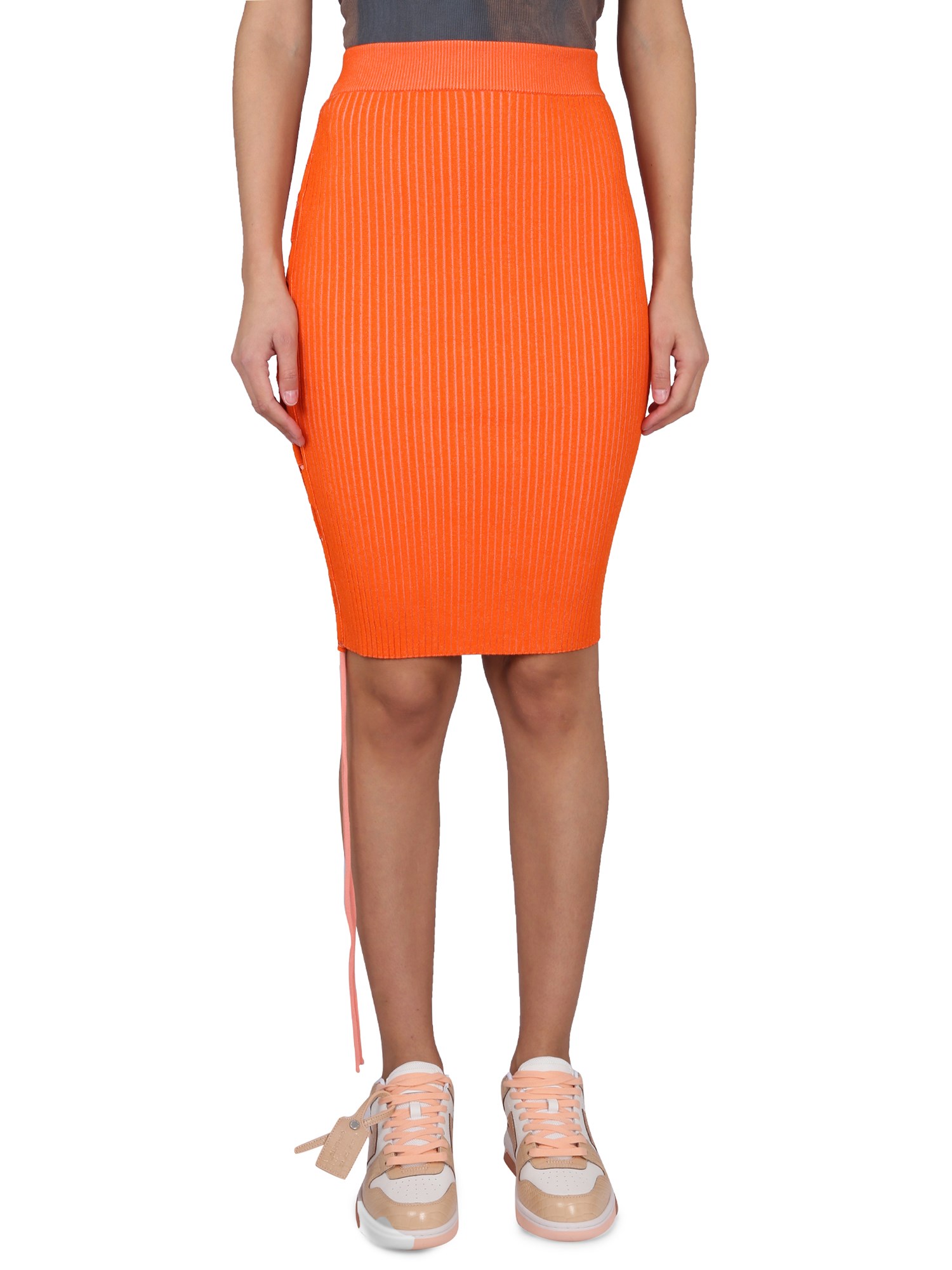 Shop Off-white Cut-out Skirt In Red