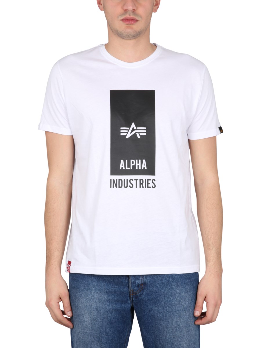 ALPHA INDUSTRIES T-SHIRT IN JERSEY DI COTONE CON STAMPA LOGO