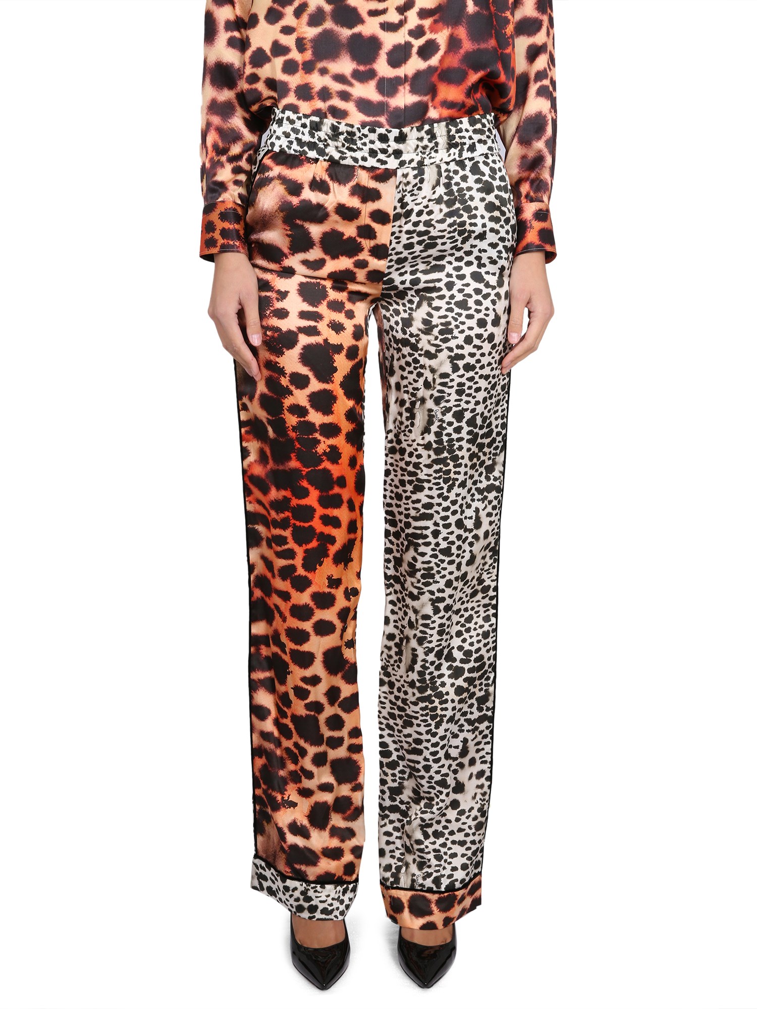 roberto cavalli moray eel print pants