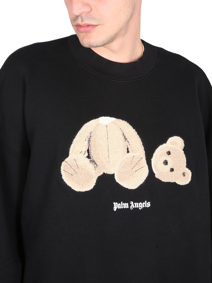 PALM ANGELS COTTON BEAR CREWNECK SWEATSHIRT Eleonora Bonucci