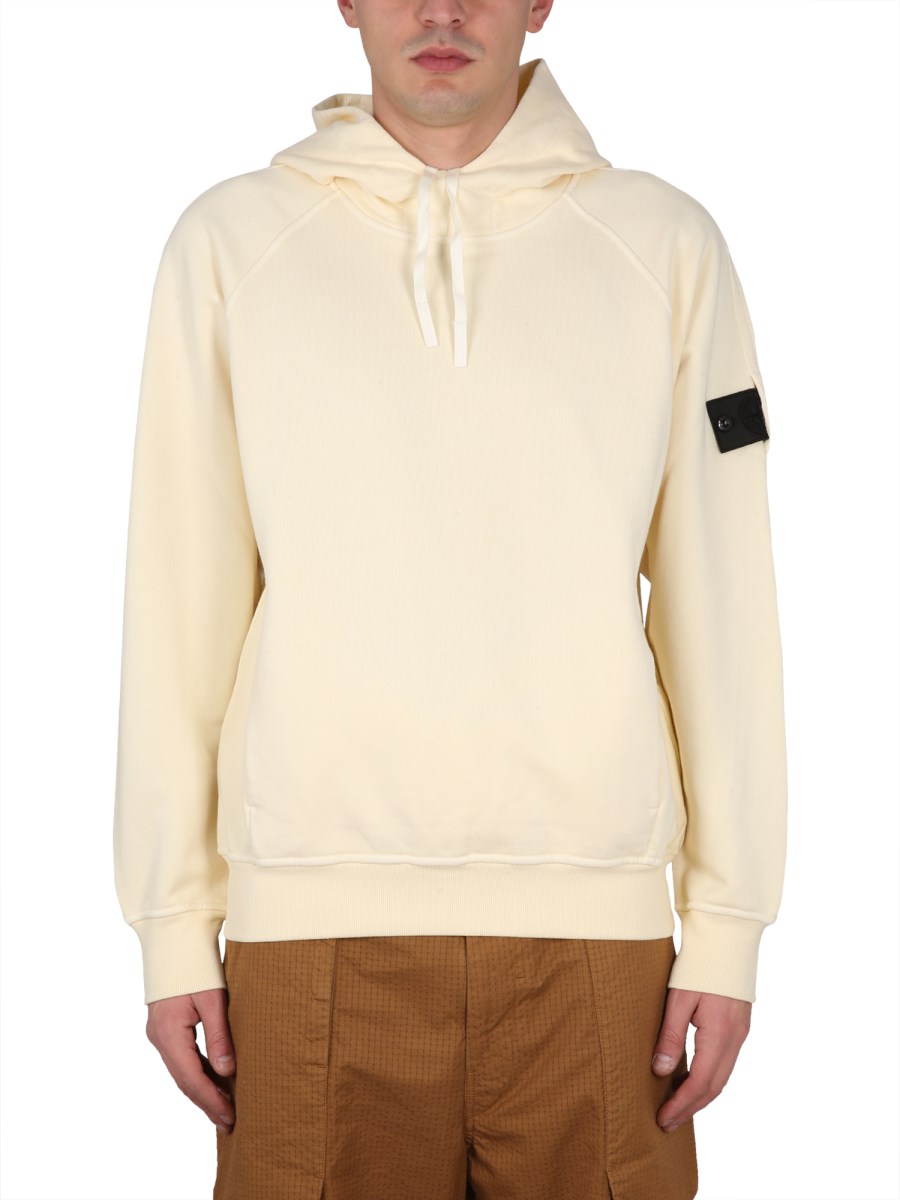 Stone island sale cream hoodie