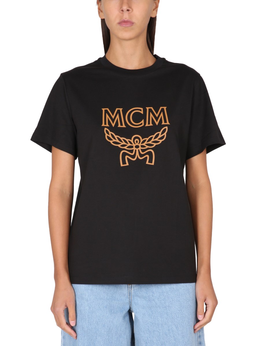 MCM COTTON JERSEY T SHIRT WITH LOGO Eleonora Bonucci