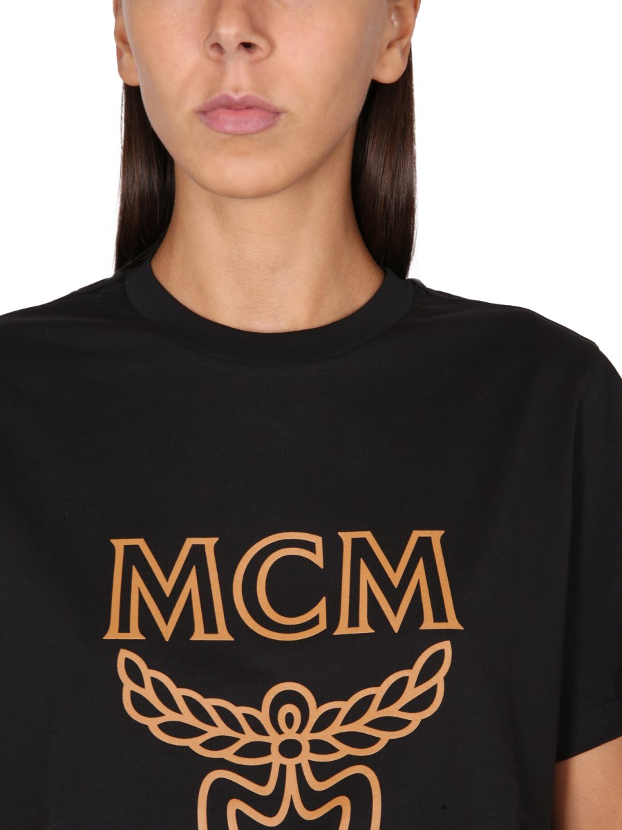 MCM COTTON JERSEY T SHIRT WITH LOGO Eleonora Bonucci