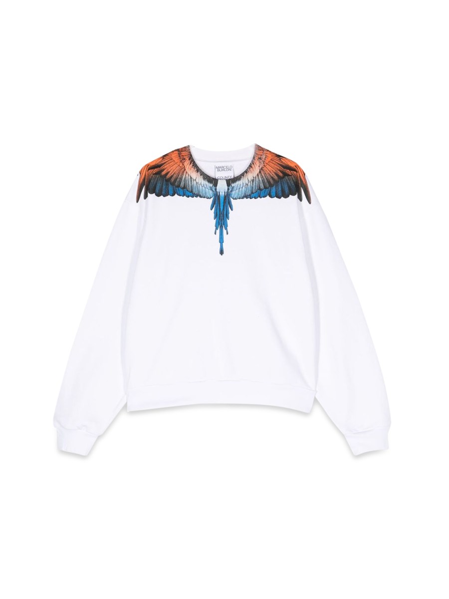 MARCELO BURLON COUNTY OF MILAN REGULAR CREWNECK WINGS SWEATHIRT