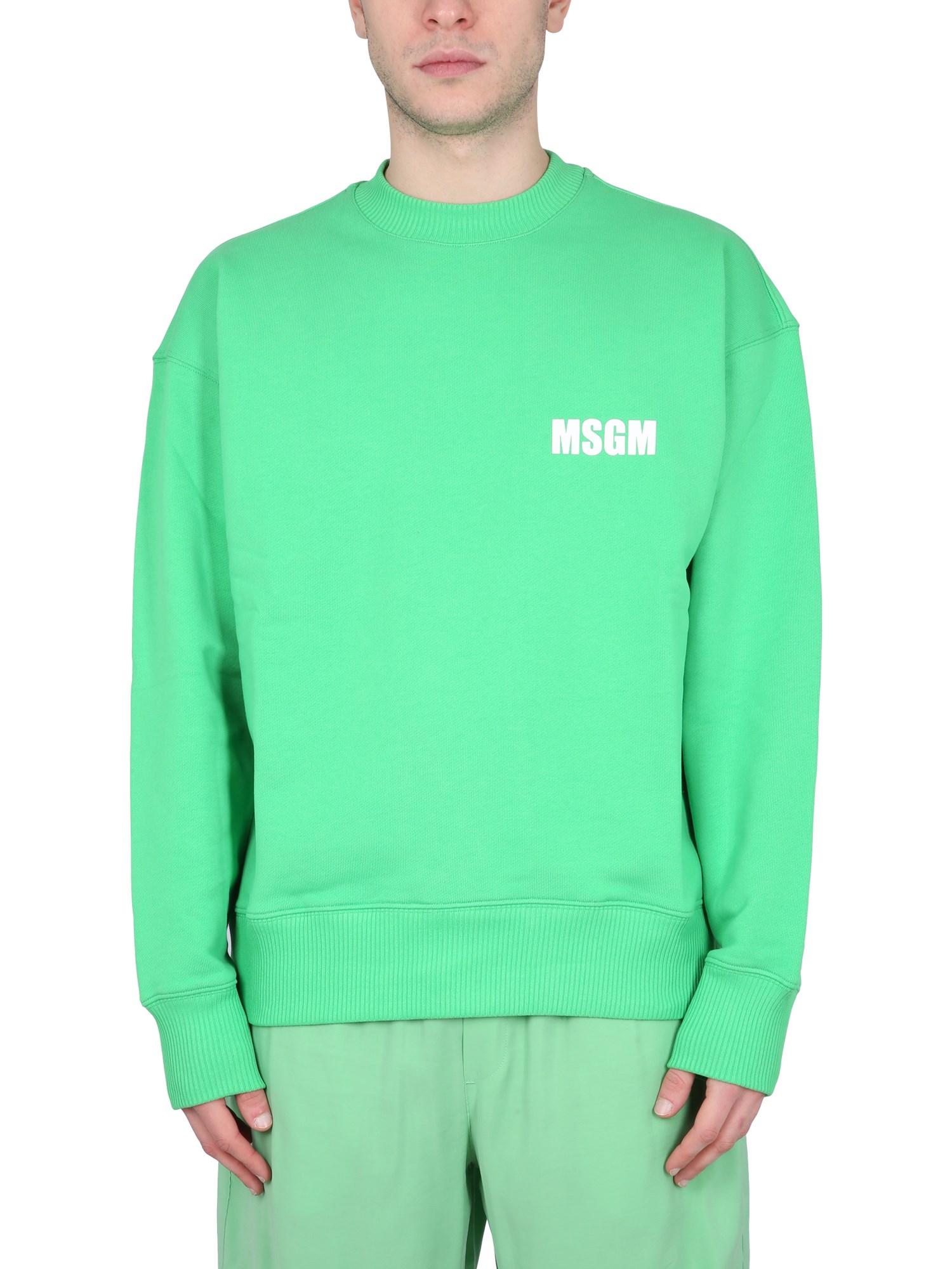 msgm crewneck sweatshirt with logo