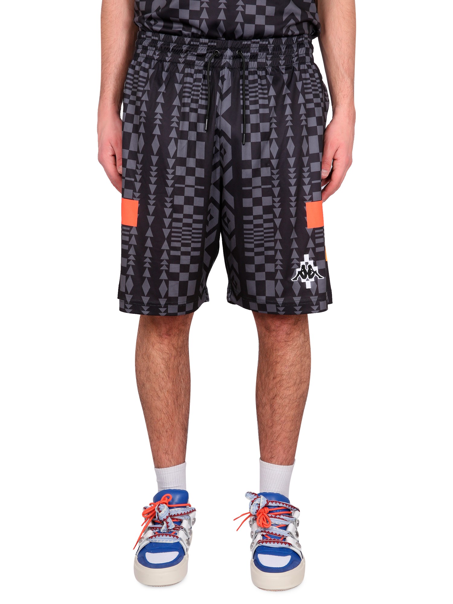 Shop Marcelo Burlon County Of Milan Marcelo Burlon X Kappa Bermuda Shorts In Black