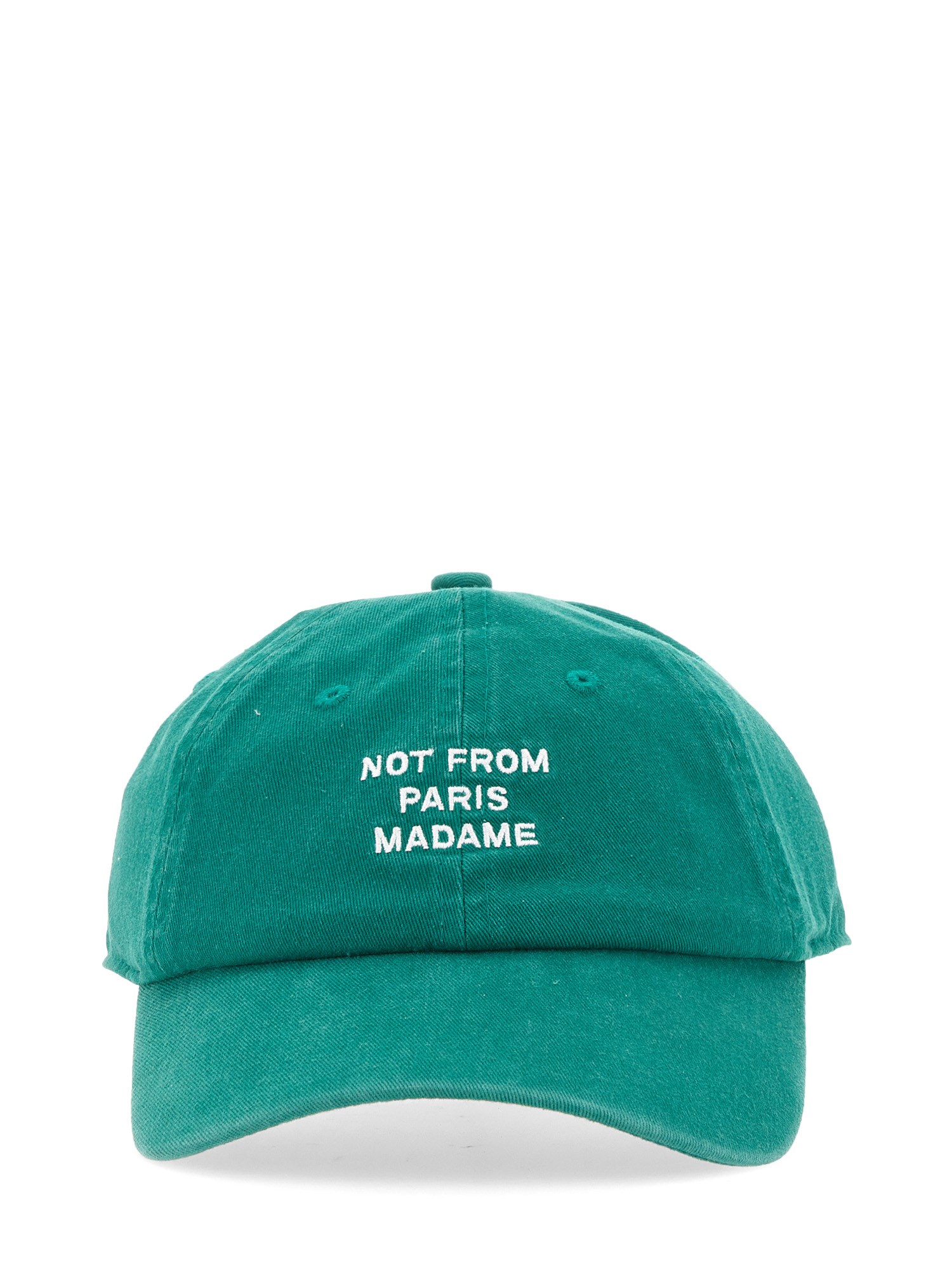 Drôle De Monsieur Embroidered-slogan Baseball Cap In Green