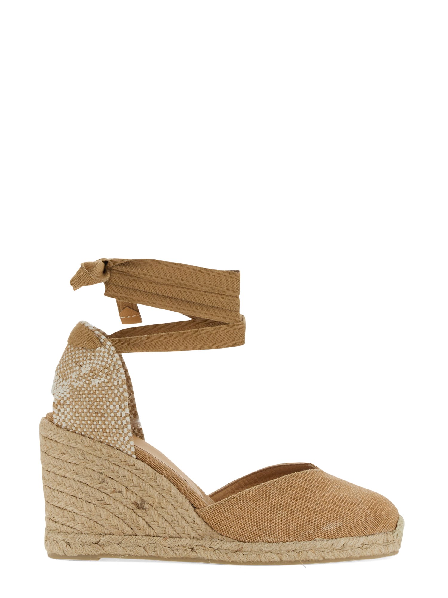 Shop Castaã±er Clear Espadrille With Wedge In Brown