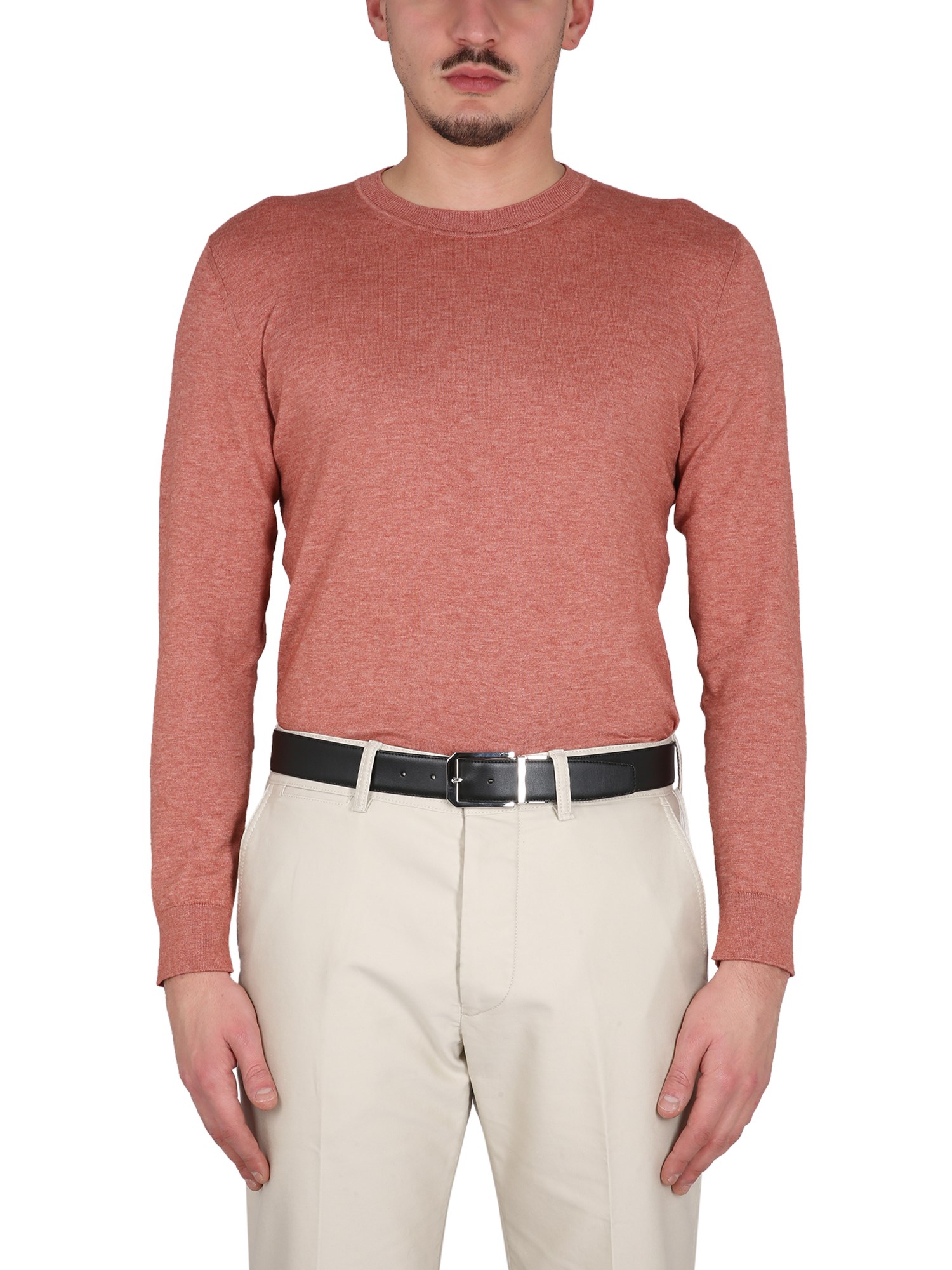 Zegna Men's Cashmere-blend Crewneck Sweater In Pink