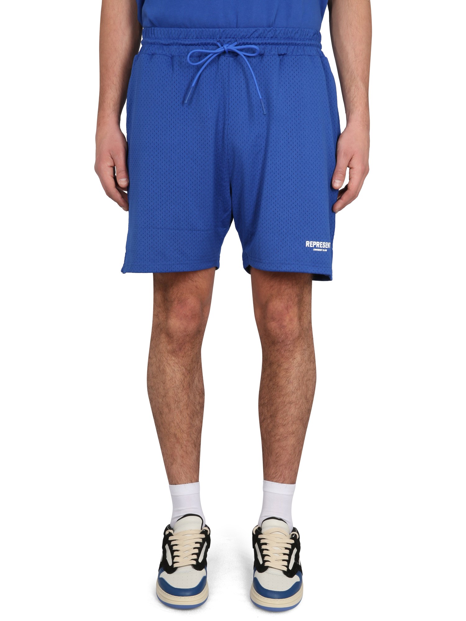 Represent Logo-print Track Shorts In Blue