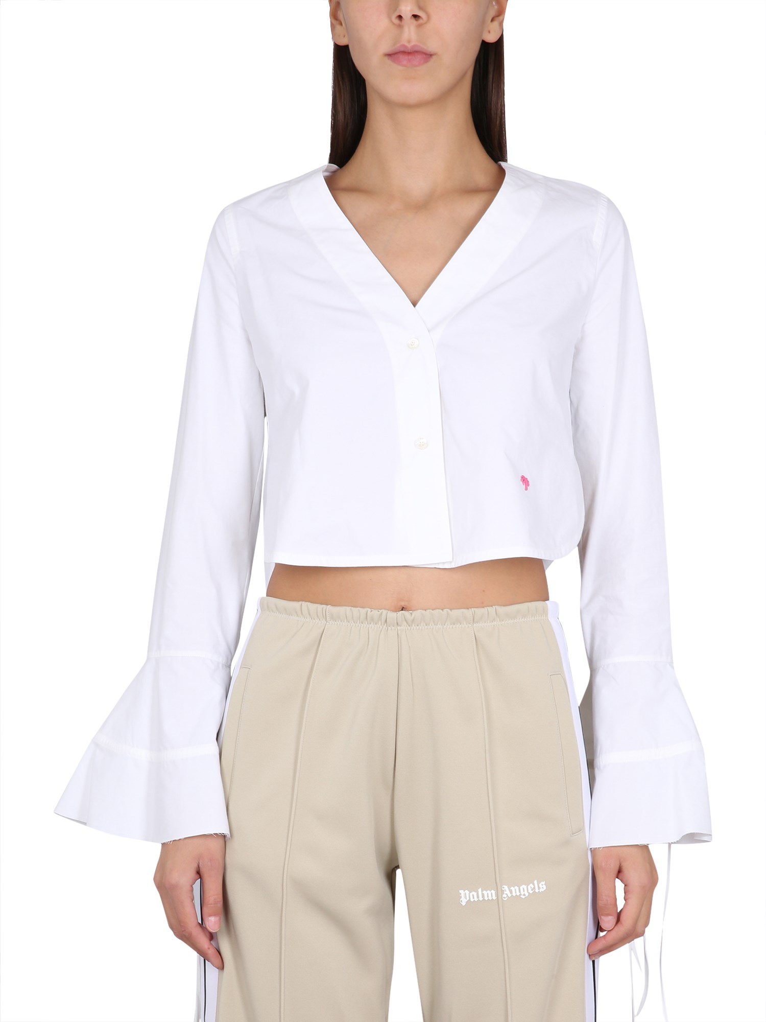 Palm Angels Baseball Blouse In White