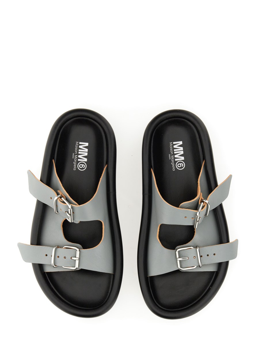 MM6 MAISON MARGIELA - LEATHER SANDAL WITH PLATFORM MM6 MAISON MARGIELA - LEATHER SANDAL WITH PLATFORM