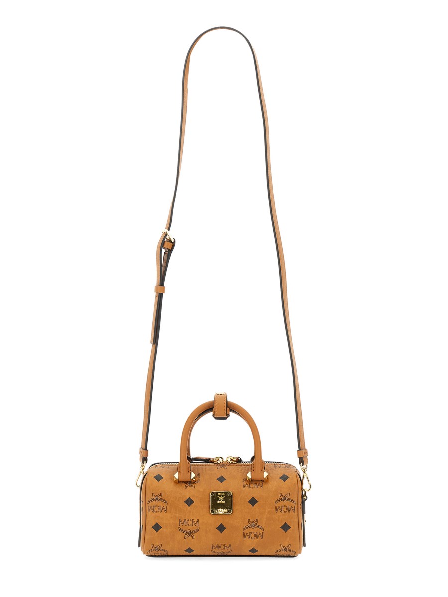 MCM Visetos Leather-Trimmed Boston Bag - Totes, Handbags