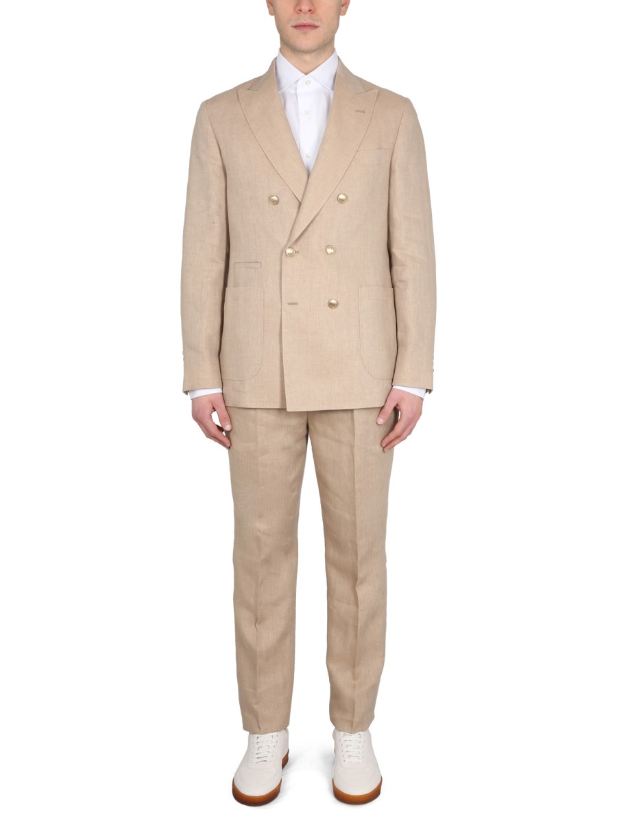 ワンピース Brunello Cucinelli Abito In Lino Brunello Cucinelli single-breasted two-piece Suit | Blue