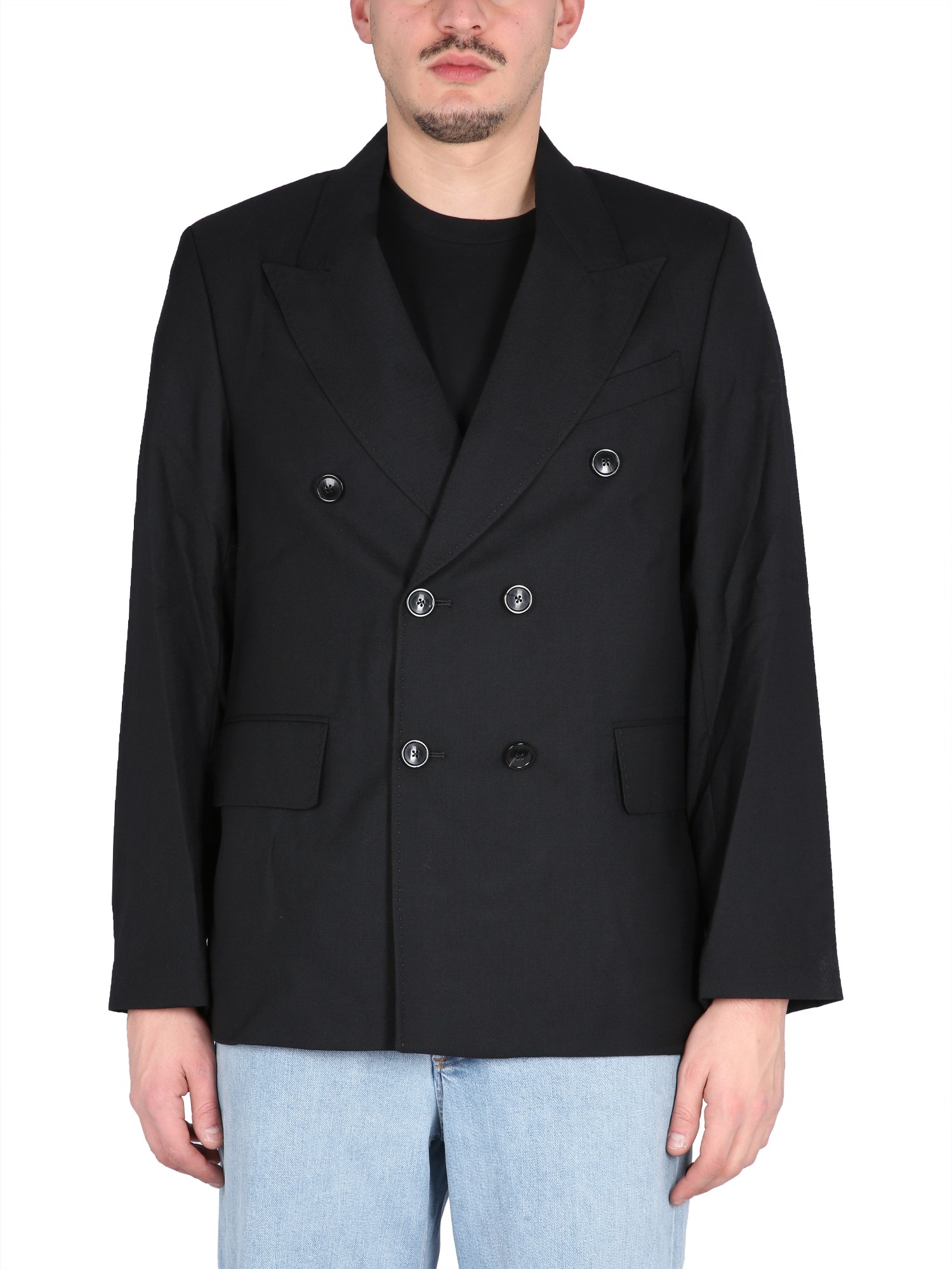 Our Legacy Double-breasted Jacket In Black