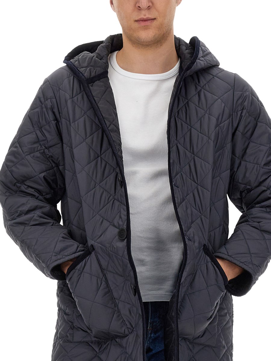 Men's Hooded quilted nylon jacket with logo, DOLCE & GABBANA